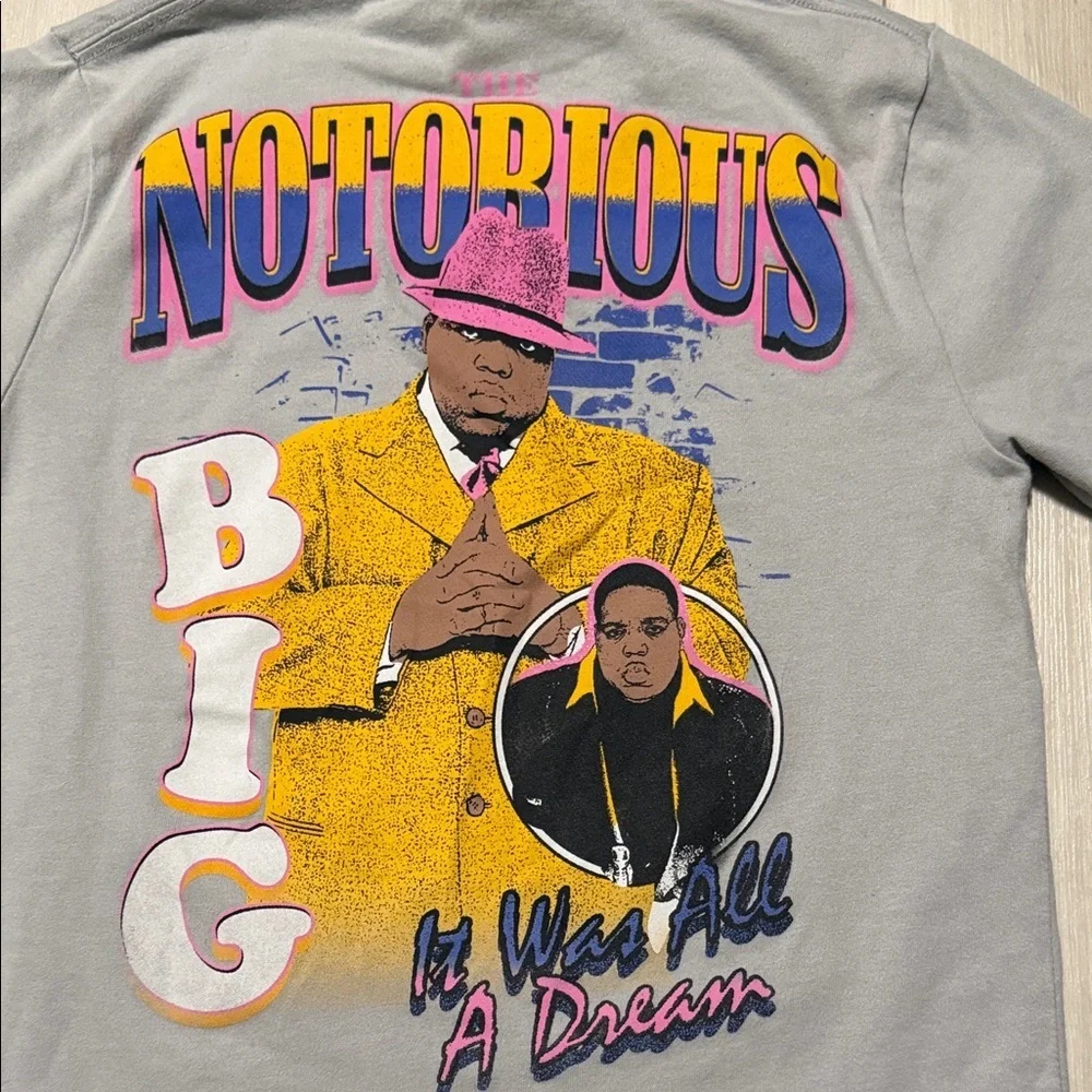 Abercrombie Kids Boys Light Gray Biggie Notorious Graphic Tee size 11/12